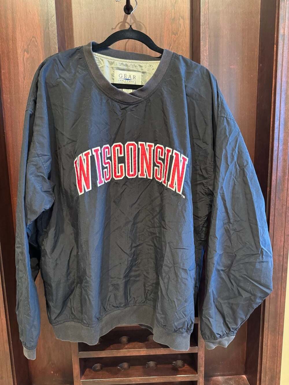 Vintage Gear For Sports Wisconsin Badgers Nylon Pullover Jacket XL